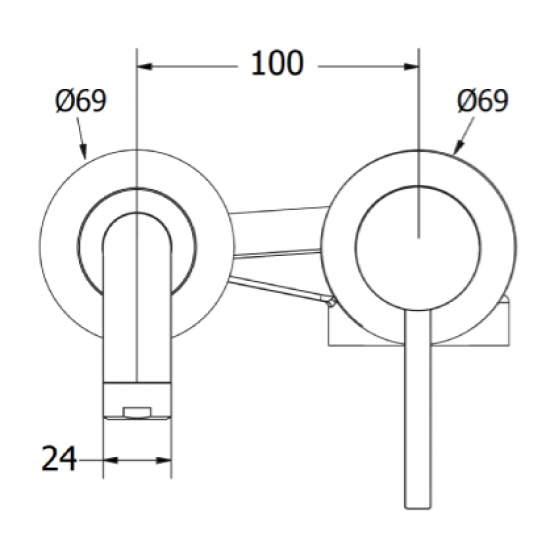 Εντοιχισμένη Mπαταρία Νιπτήρα Αναμεικτική Ορειχάλκινη Modea Etna 00-08510/BN Brushed Nikel